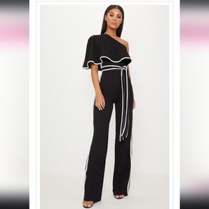 Never worn! Black white one shoulder jumpsuit never worn